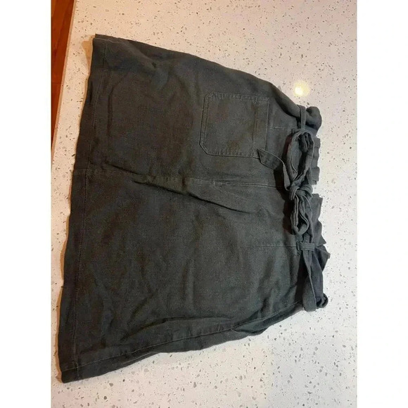 June &hudson skirt loose olive green tie belt size small - Picture 5 of 6